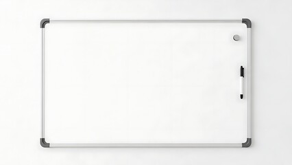 Whiteboard with stylus on white background