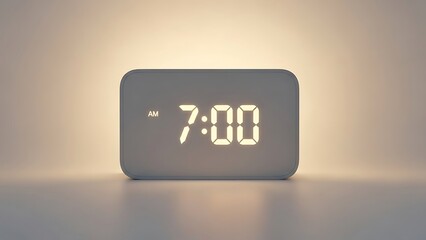 Modern digital alarm clock displaying 7:00 am