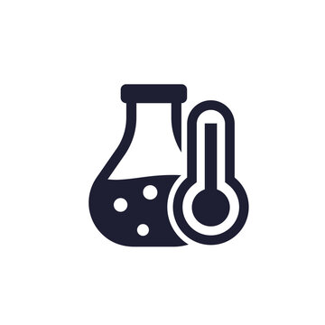 exothermic reaction icon with lab beaker