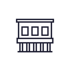 modular house on stilts icon, line vector