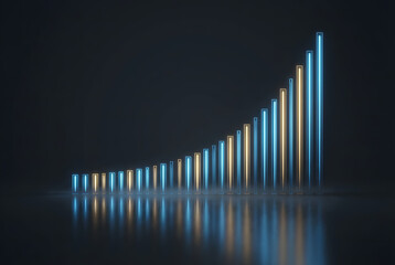 Vibrant bar graph showing upward business trend