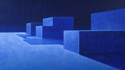 Blue architecture structure simple shape illustration.