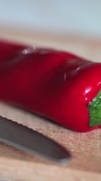 Close-Up of Fresh Red Kapia Pepper