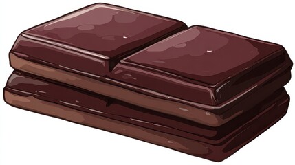 Pile of Dark Chocolate Pixel Art with Rectangular Pieces Stacked Under Soft Studio Lighting for a Simple Background Still Life