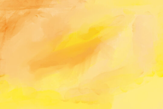 Watercolor Vibrant yellow and orange abstract background with soft brush strokes, Hand-drawn watercolor backdrop