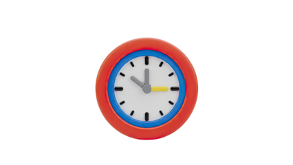 Colorful cartoon clock transparent background