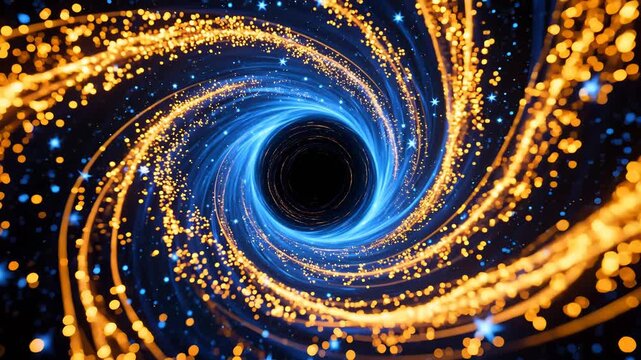 MysticalBlueBlackHolewithGoldenNebula