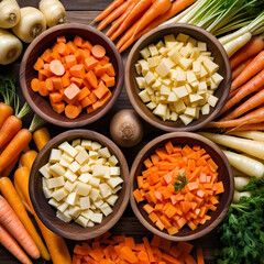 vegetables on the table