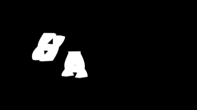 Hallo greeting text animation made of glossy 3D letters.  Includes several color versions and a separate mask.