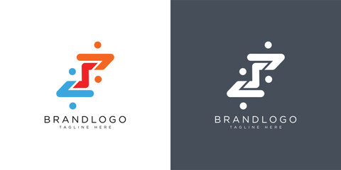 Minimal Letter zs logo. Abstract SZ Business logo design background