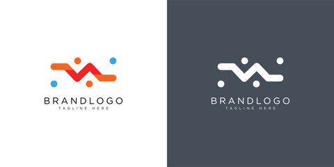 Minimal Letter ma logo. Abstract ma business logo design background