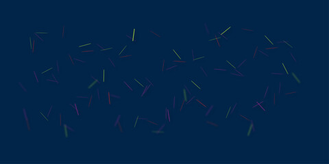 Colorful Confetti Lines Drift Across a Deep Blue Background for Celebration and Modern Design. © Afridi