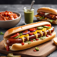 hot dog with mustard