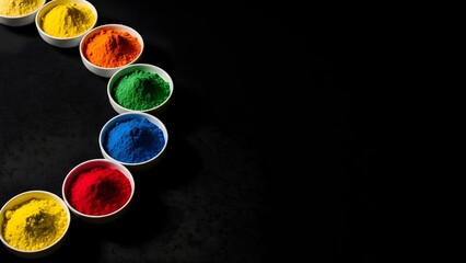 Vibrant rainbow colored circles on dark background