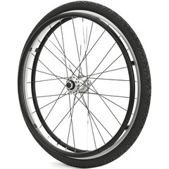 Close-up of sleek bicycle wheel with black tire