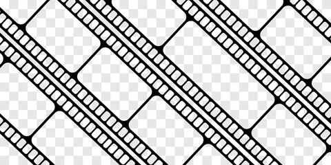 Old retro movie film strip set with grunge texture isolated on white background. Film strip templates. Cinema and filmmaking concept.