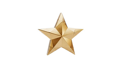 Obraz premium Golden Star with Geometric Facets on transparent background