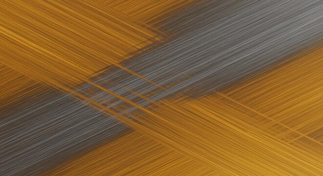 Dynamic abstract background featuring shiny gold and silver metallic gradients merged with complex fine parallel linear brushstroke textures ,gold, stripes, sophisticated