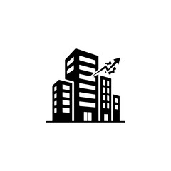 Obraz premium Urban growth and economic rise isolated on transparent background