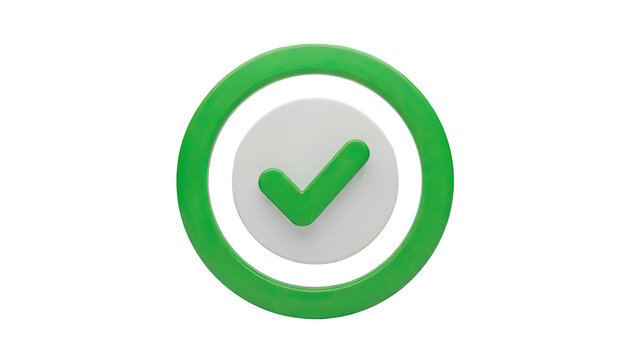 Green checkmark inside a circle icon on transparent background