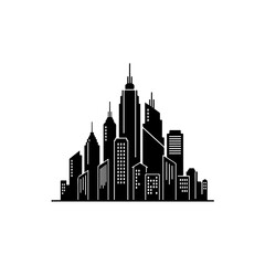 Fototapeta premium Skyline of a modern city isolated on transparent background
