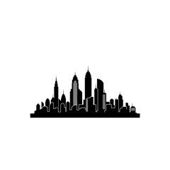 Skyline silhouette isolated on transparent background