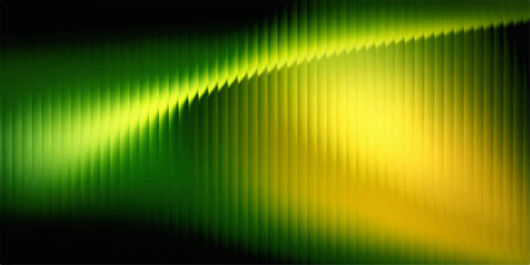 Abstract green and colorful background design featuring digital light waves and a vibrant rainbow spectrum pattern on a dark technology backdrop with rhythmic equalizer lines and vector textures