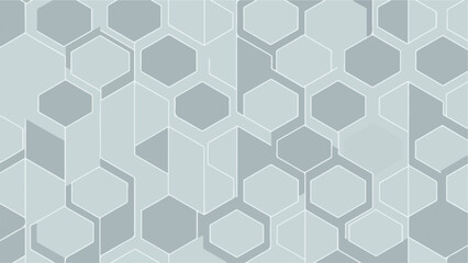 Fototapeta premium A gray hexagonal pattern background with varying shades and subtle shadows