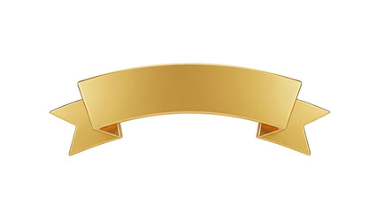 Gold Ribbon Banner on transparent background