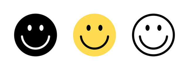 Smile face icon set - Simple emoticon symbols