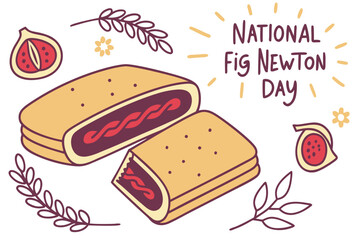 NATIONAL FIG NEWTON DAY vector illustration