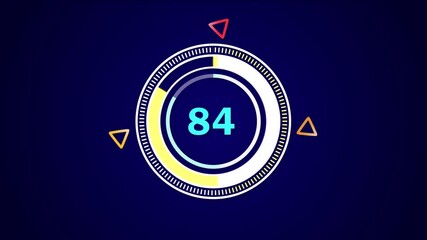 Animated countdown Infographic with Blue Background 4k video - Powered by Adobe