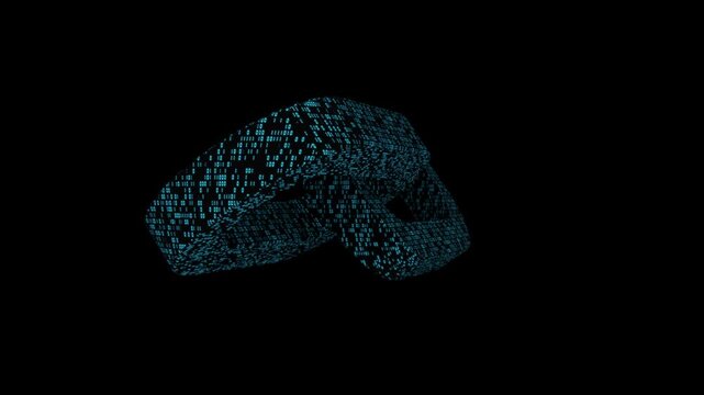 Block chain blockchain crypto currency connected multi-function blue chain particle closeup. Banking transaction Cyber particle concept. Abstract digital data glowing particles, concept of technology