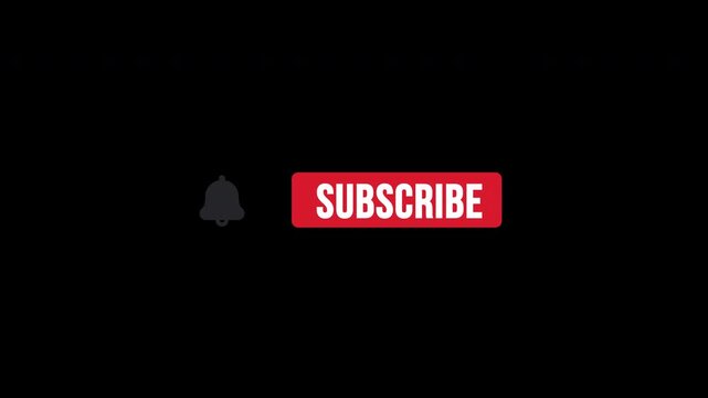 Subscribe Like And Notification Bell Button Animation Alpha Channel