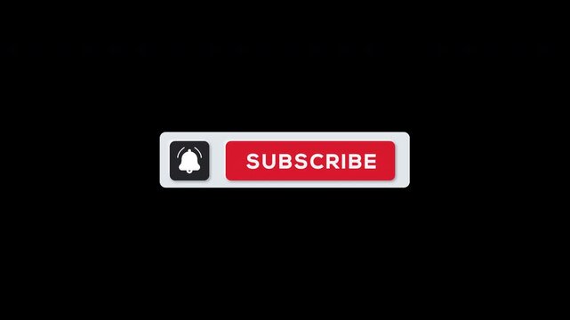 Subscribe Like And Notification Bell Button Animation Alpha Channel