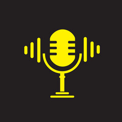 Podcast radio logo icon. Vector illustration