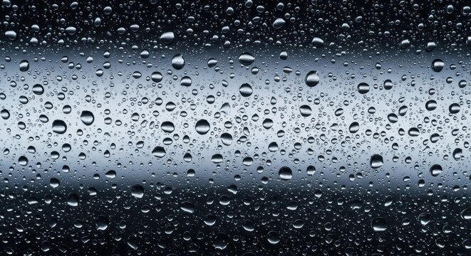 Extreme close up of heavy water droplets condensing on a clear surface, illustrating high atmospheric moisture saturation and vapor, pure, natural, weather