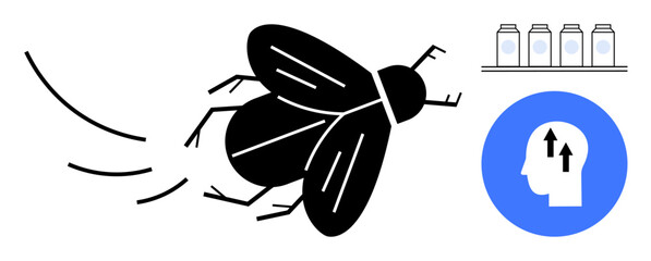 Progress concept. A fly movement and freedom alongside indications of growth. Progress also ed by containment and upward thinking. For innovation, creativity, growth mindset, movement, transformation