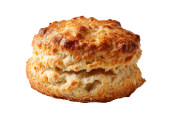 Golden brown baked scone with flaky texture on black background image, Isolated On White Background, Png Transparent