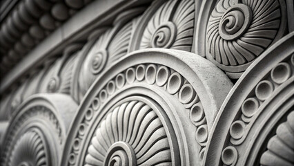 Close-up of ornate architectural stone carving with repeating patterns architecture detail Background