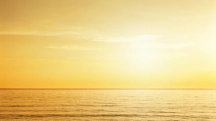 Obraz premium Golden Ocean and Sky at Sunset with Wispy Clouds water Background