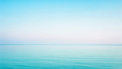 Obraz premium Tranquil Ocean Horizon with Soft Turquoise Water and Pastel Sky image photo Background