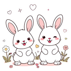 Fototapeta premium rabbit sketch line art, bunny line drawing vector, cartoon rabbit illustration, rabbit hand-drawn doodle, cute bunny outline vector, rabbit sitting line drawing, rabbit head line illustration, rabbit 