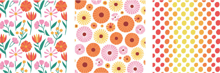 floral seamless pattern pack for textile wallpaper and surface design © AIcon Star