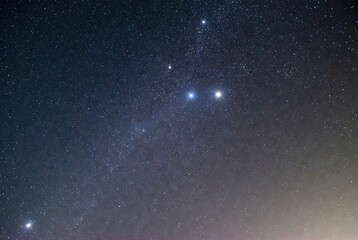 Obraz premium Vast dark blue night sky filled with countless sparkling white and blue