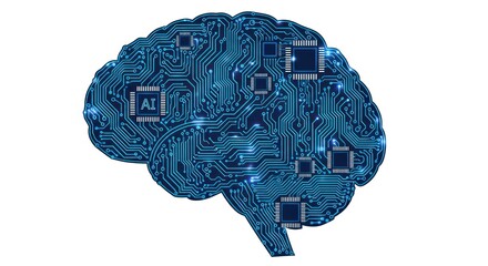 Artificial intelligence illustration of brain circuit board design