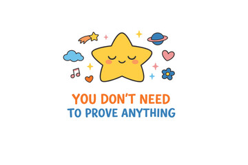 Uplifting star with inspirational message and cute elements