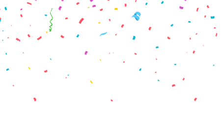confetti falling down isolated on transparent background