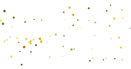 gold glitter round particles confetti. Luxury sparkling glitter dust falling isolated on transparent background. Falling magic glitter confetti, golden dust