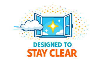 Open window with passing cloud and sparkling sky